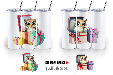 Tumbler Owl Gift Sublimation artnoy 