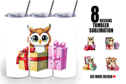 Tumbler Owl Gift Sublimation artnoy 