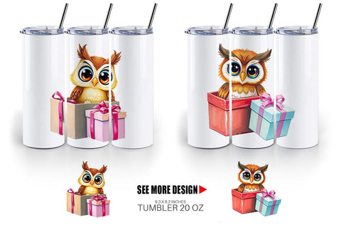 Tumbler Owl Gift Sublimation artnoy 