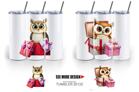 Tumbler Owl Gift Sublimation artnoy 
