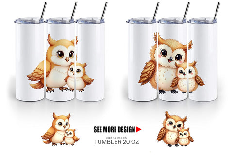 Tumbler Owl Mother's Day Sublimation artnoy 