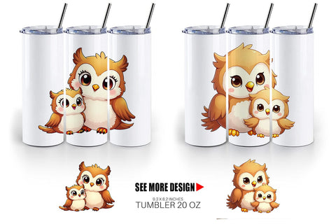 Tumbler Owl Mother's Day Sublimation artnoy 