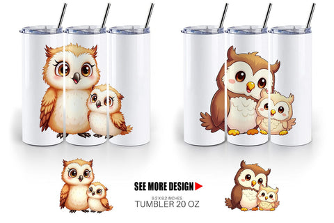 Tumbler Owl Mother's Day Sublimation artnoy 