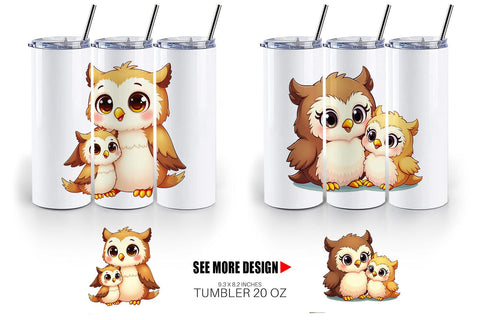 Tumbler Owl Mother's Day Sublimation artnoy 