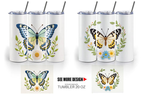 Tumbler Painted Lady Butterfly Sublimation artnoy 