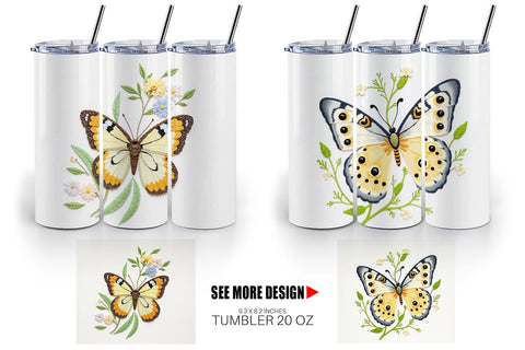 Tumbler Painted Lady Butterfly Sublimation artnoy 