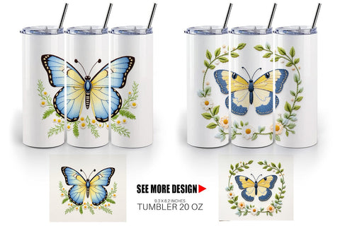 Tumbler Painted Lady Butterfly Sublimation artnoy 