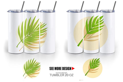 Tumbler Palm Leaf Sublimation artnoy 