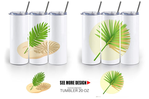 Tumbler Palm Leaf Sublimation artnoy 