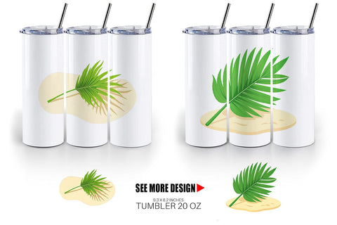 Tumbler Palm Leaf Sublimation artnoy 