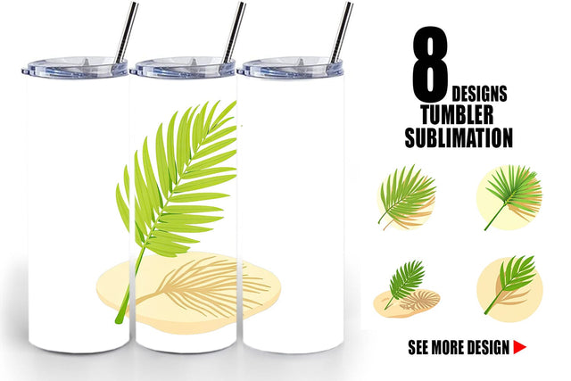 Tumbler Palm Leaf Sublimation artnoy 
