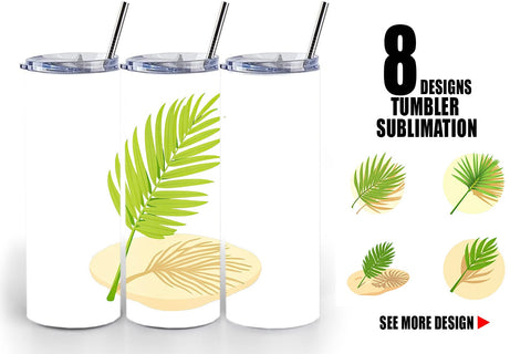 Tumbler Palm Leaf Sublimation artnoy 