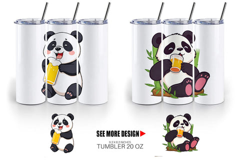 Tumbler Panda Beer Day Sublimation artnoy 