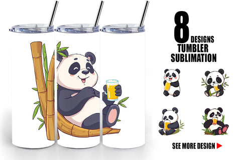 Tumbler Panda Beer Day Sublimation artnoy 