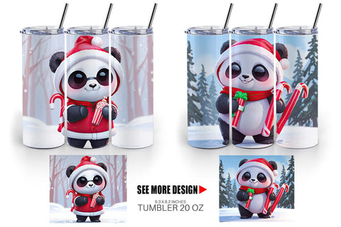 Tumbler Panda Christmas Sublimation artnoy 