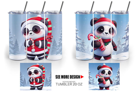 Tumbler Panda Christmas Sublimation artnoy 