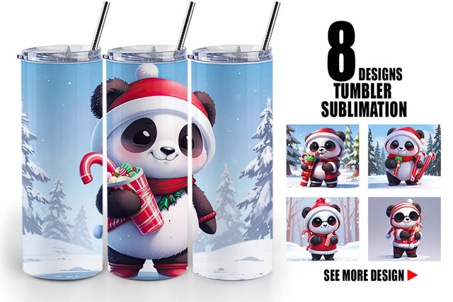 Tumbler Panda Christmas Sublimation artnoy 