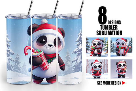 Tumbler Panda Christmas Sublimation artnoy 