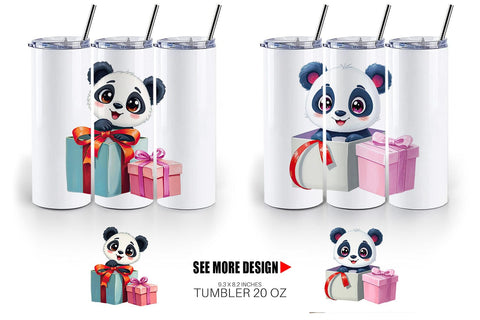 Tumbler Panda Gift Sublimation artnoy 