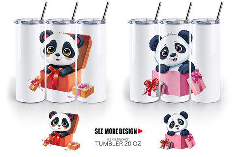 Tumbler Panda Gift Sublimation artnoy 