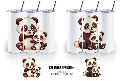 Tumbler Panda Mother's Day Sublimation artnoy 