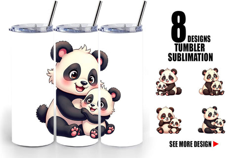 Tumbler Panda Mother's Day Sublimation artnoy 