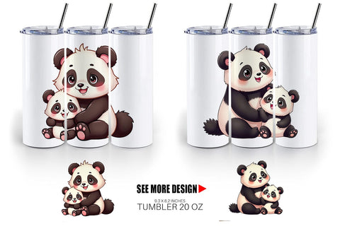 Tumbler Panda Mother's Day Sublimation artnoy 