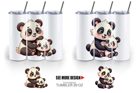 Tumbler Panda Mother's Day Sublimation artnoy 