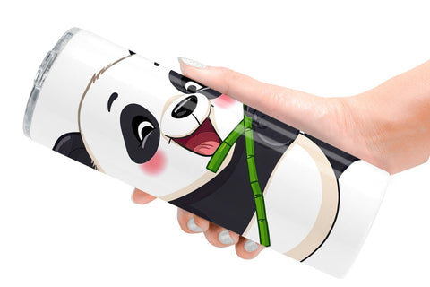 Tumbler Panda with Bamboo Sublimation artnoy 