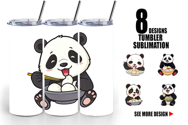 Tumbler Panda with Dumplings Sublimation artnoy 