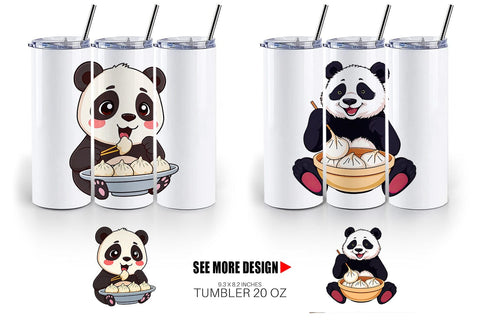 Tumbler Panda with Dumplings Sublimation artnoy 
