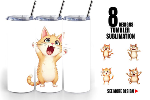Tumbler Panic Cat Sublimation artnoy 