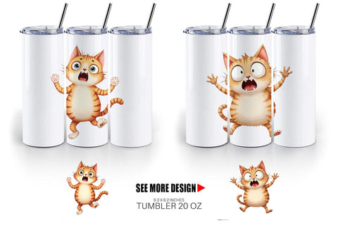 Tumbler Panic Cat Sublimation artnoy 
