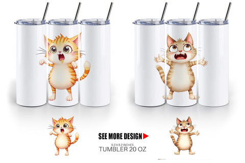 Tumbler Panic Cat Sublimation artnoy 