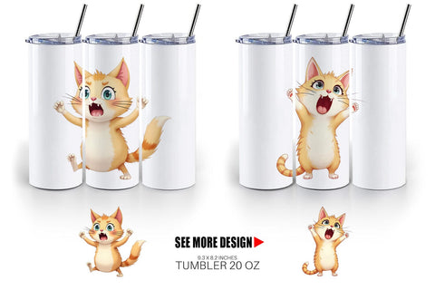 Tumbler Panic Cat Sublimation artnoy 