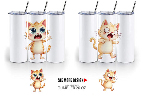 Tumbler Panic Cat Sublimation artnoy 