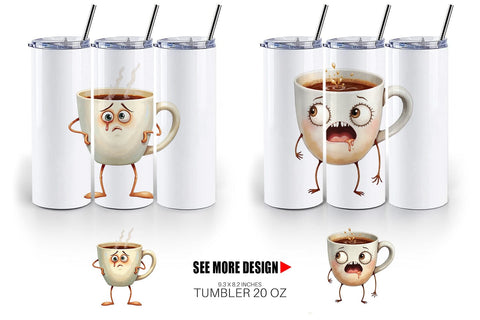 Tumbler Panic Coffee Sublimation artnoy 