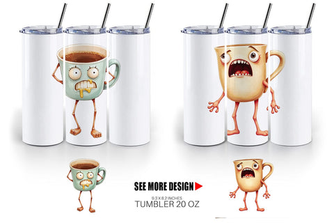 Tumbler Panic Coffee Sublimation artnoy 