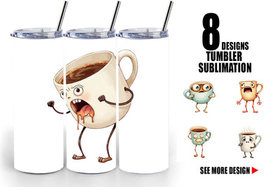 Tumbler Panic Coffee Sublimation artnoy 