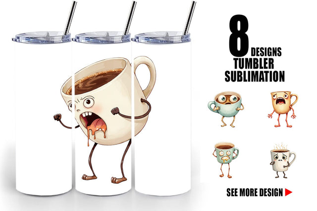 Tumbler Panic Coffee Sublimation artnoy 