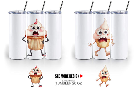 Tumbler Panic Cupcake Sublimation artnoy 