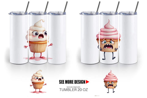 Tumbler Panic Cupcake Sublimation artnoy 