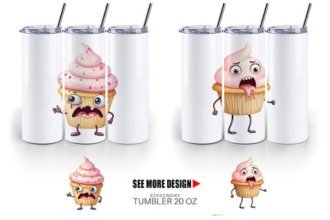 Tumbler Panic Cupcake Sublimation artnoy 
