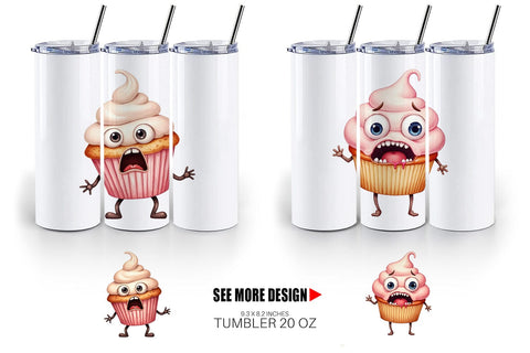 Tumbler Panic Cupcake Sublimation artnoy 