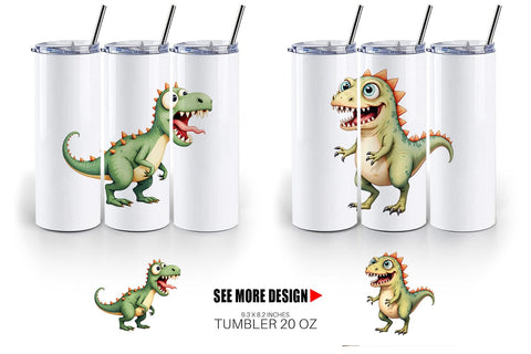 Tumbler Panic Dino Sublimation artnoy 