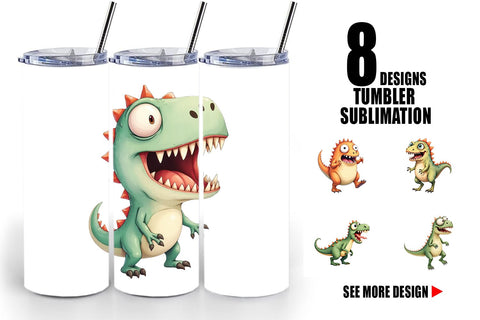 Tumbler Panic Dino Sublimation artnoy 