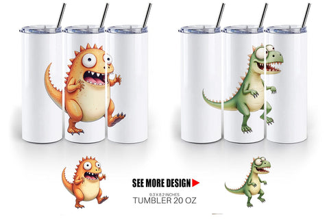 Tumbler Panic Dino Sublimation artnoy 