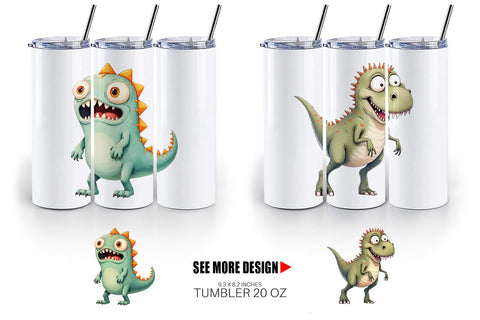 Tumbler Panic Dino Sublimation artnoy 