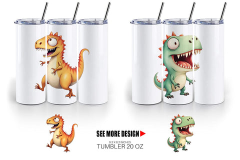 Tumbler Panic Dino Sublimation artnoy 