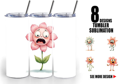 Tumbler Panic Flower Sublimation artnoy 